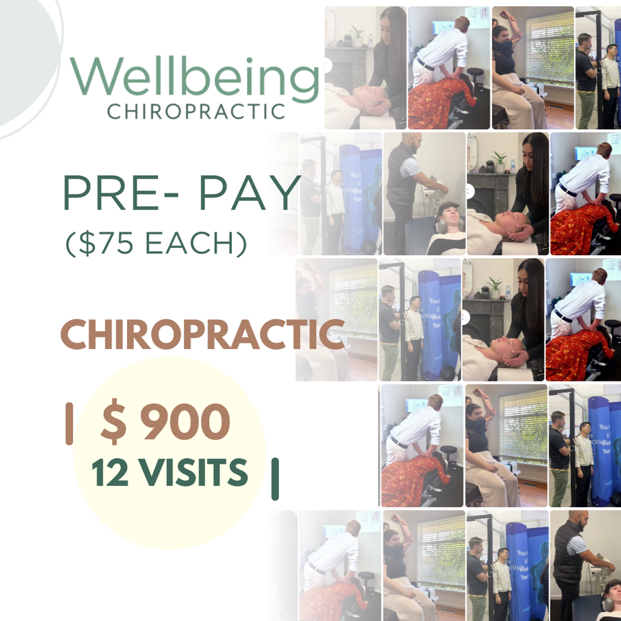 12 x Chiro Adjustments Pre-pay ($75 each)